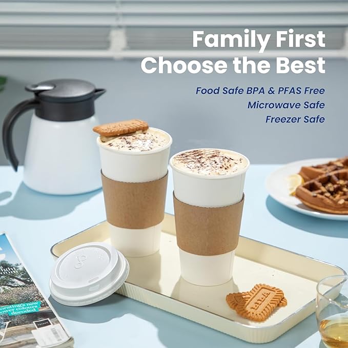 Fit Meal Prep 50 Pack 10 oz Disposable Coffee Cups - Image 8