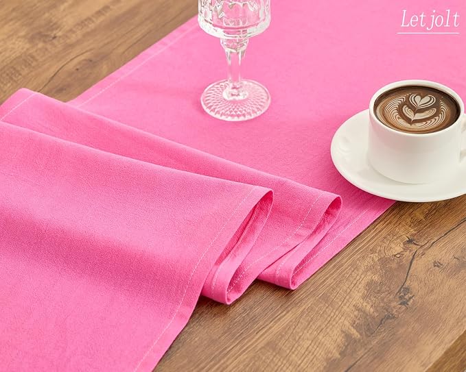Letjolt Rose Pink Table Runner 72 Inches Long | Rustic - Image 6