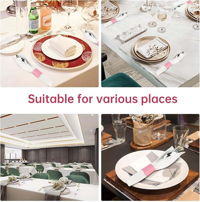 Germiwipe 500 Pcs Self-Adhesive Napkin Bands | Disposable Paper Napkin Rings - Image 7