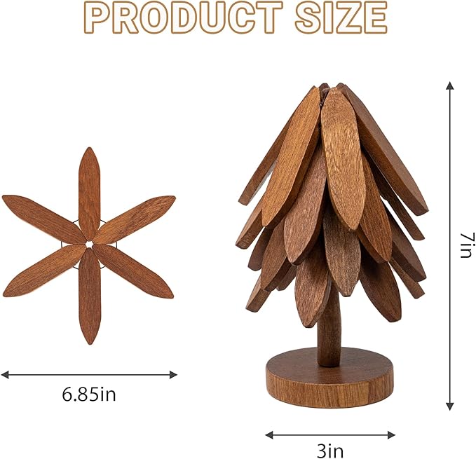 Yuoyar Wooden Tree-Shaped Trivets Set - Image 7