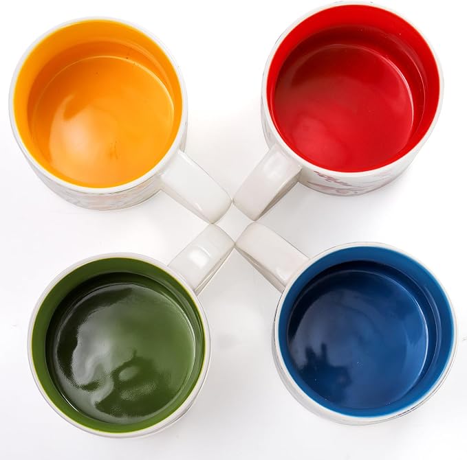 Frcctre Set of 4 Ceramic Coffee Mug Set, Large 15 Ounce Ceramic Tea Cup - Image 9