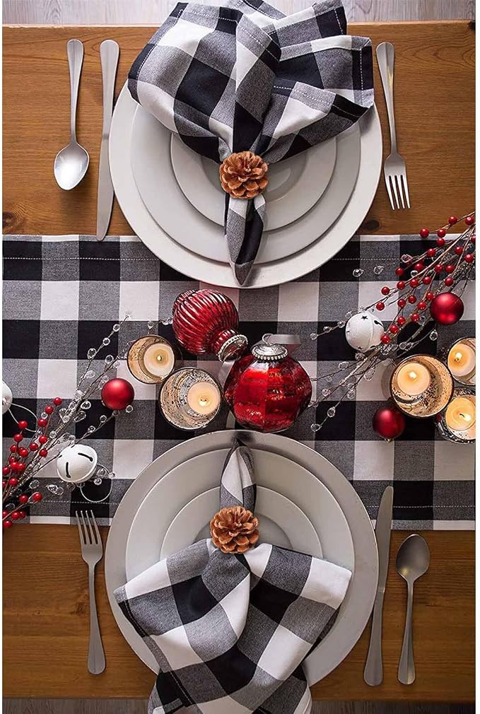 Christmas Napkin Rings Set of 8, Pinecone Napkin Rings, Handmade Cloth Napkin - Image 7