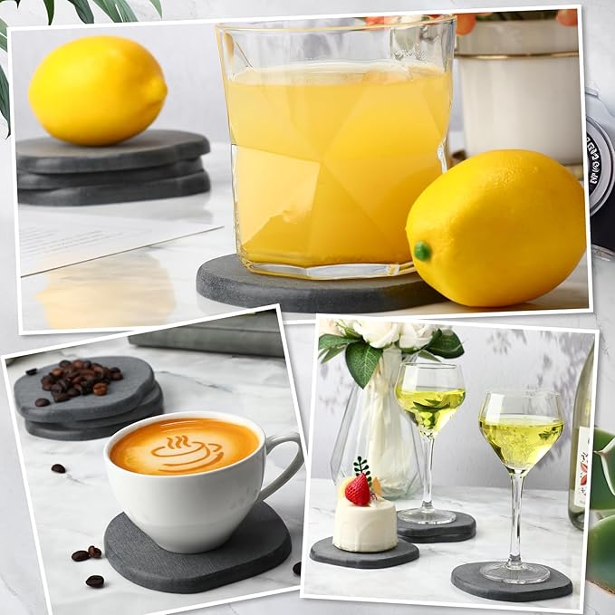 Diatomaceous Earth Coasters Set of 4,Cool Absorbent Quick-Dry Drink Coasters - Image 7