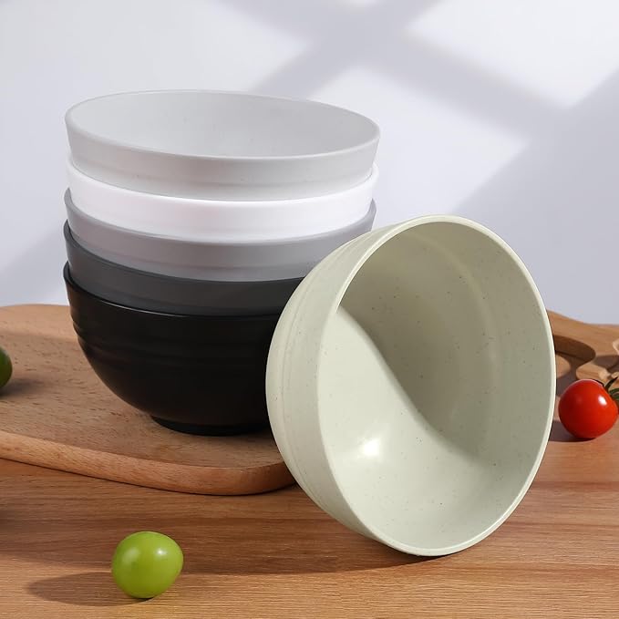 HEYCOME 12 Pcs Unbreakable Cereal Bowls Set, 26 Oz Wheat Straw Bowls Set - Image 7