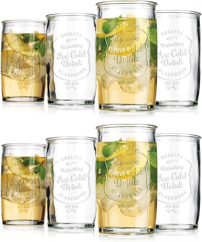 Glaver's Set of 8 Highball Glass Cups 20 OZ Stemless Tall Drinking Glasses - Image 8
