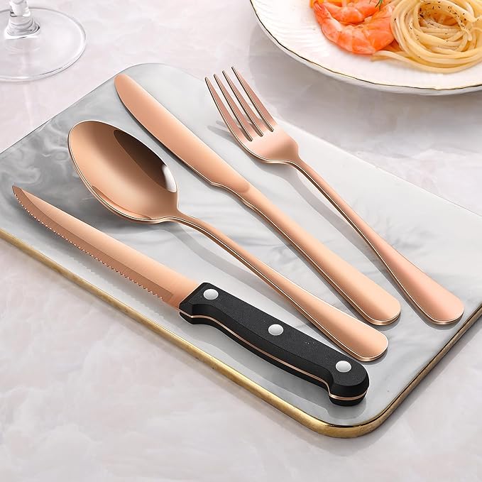 Rose Gold 24 PCS Flatware Sets - Image 7