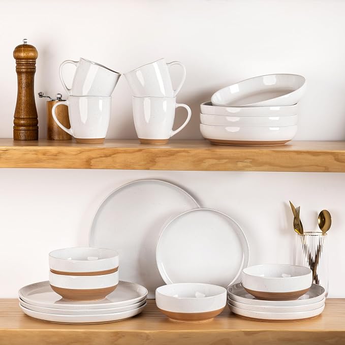 AmorArc 8.75'' Large Ceramic Pasta Bowls, 38oz Handpainted Stoneware Bowls Set - Image 9