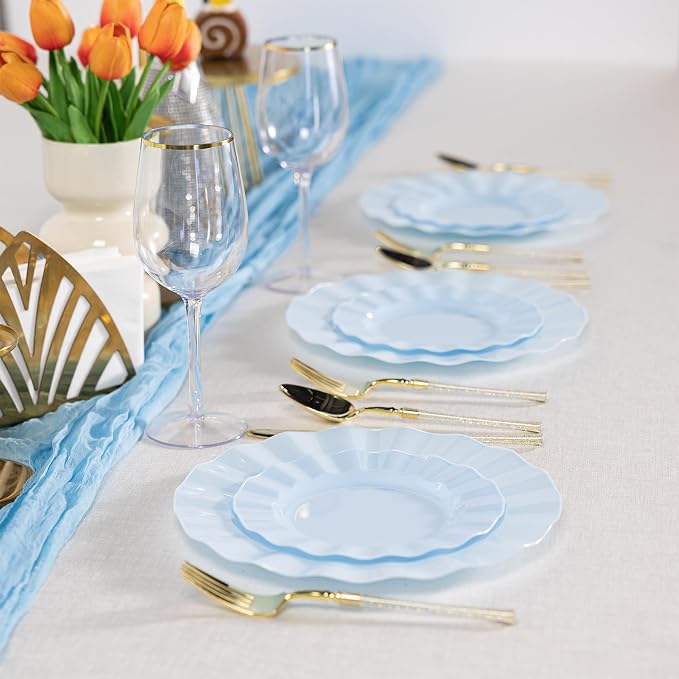 72 Pack Blue Plastic Plates, Thanksgiving - Image 6