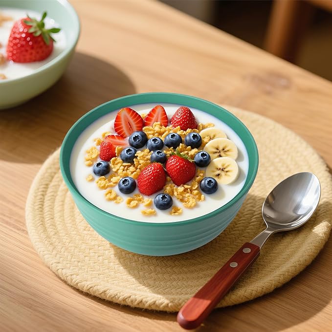 6-piece Wheat Straw Bowls sets 26oz, Alternative Plastic Bowls Reusable - Image 7