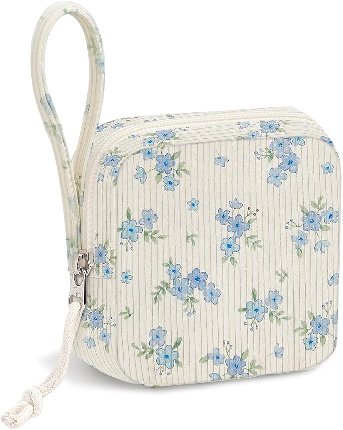 Corduroy Period Pouch Women Cute Sanitary Pad Pouch | Portable Tampon Holder by CetyVoyie