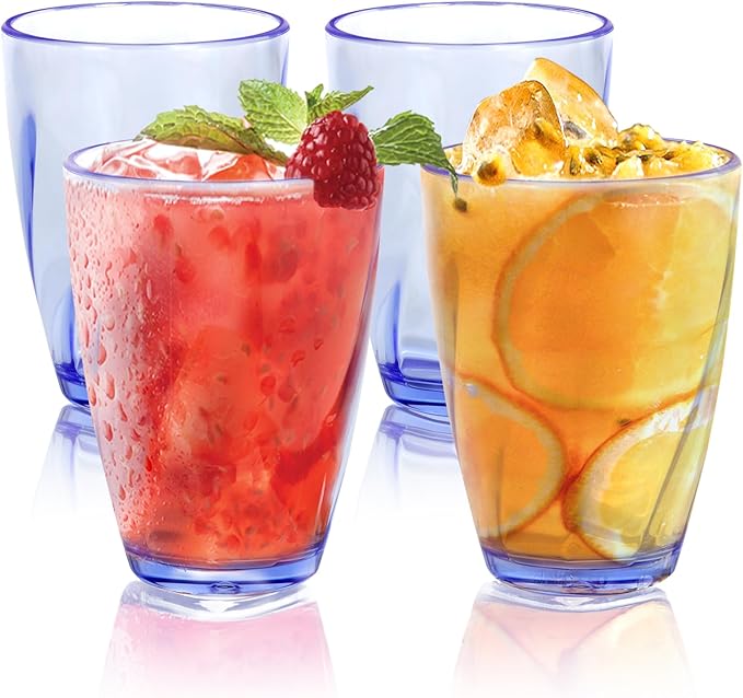 Topsky 12-ounce Plastic Water Tumblers | Set of 4 Transparent Unbreakable - Image 8
