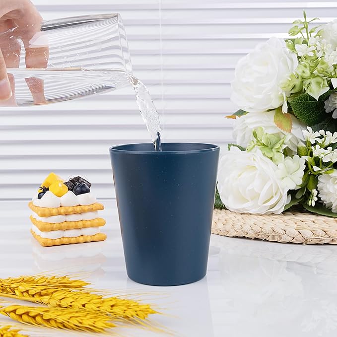 32 Pcs Assorted Colors Wheat Straw Dinnerware Set - Image 9