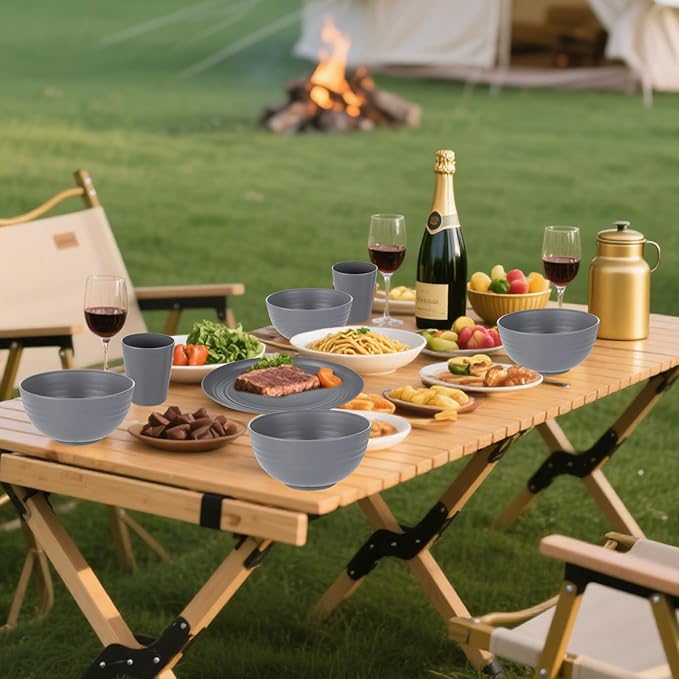 Wheat Straw Dinnerware Sets, Unbreakable Dinner Plates - Image 9