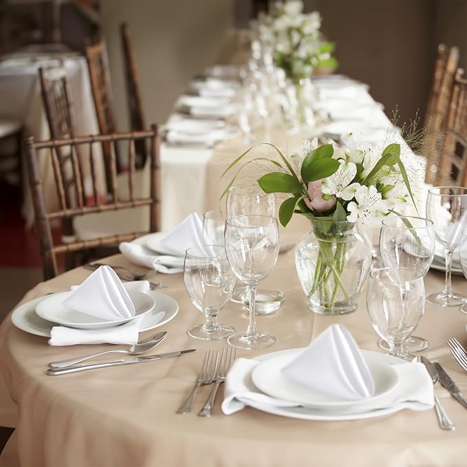 P Pothuiny 50 Pcs White Satin Napkins 17 x 17 Inch, Satin Cloth Napkins | - Image 7