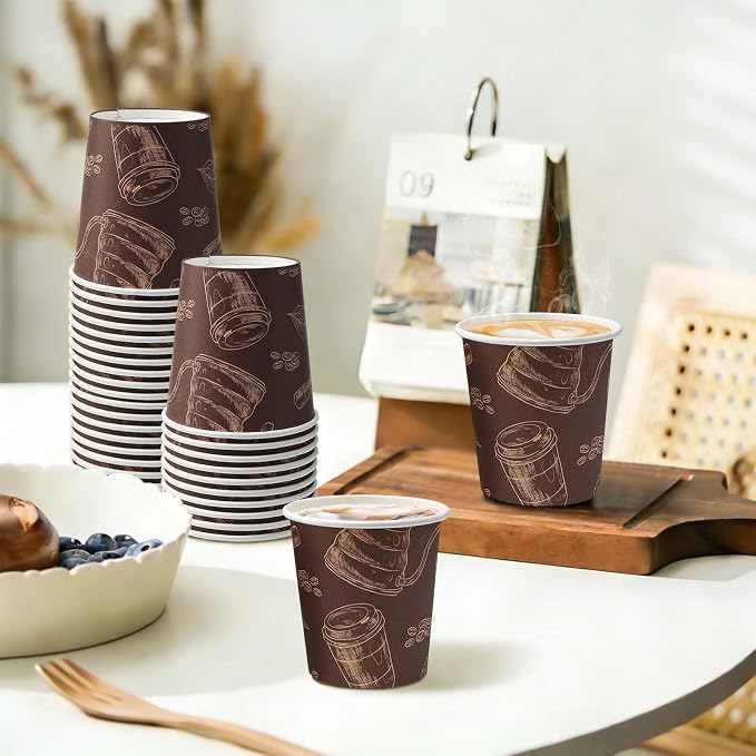 6 oz 300 Pack Disposable Paper Cups, Recyclable Paper Coffee Cups | Paper - Image 7