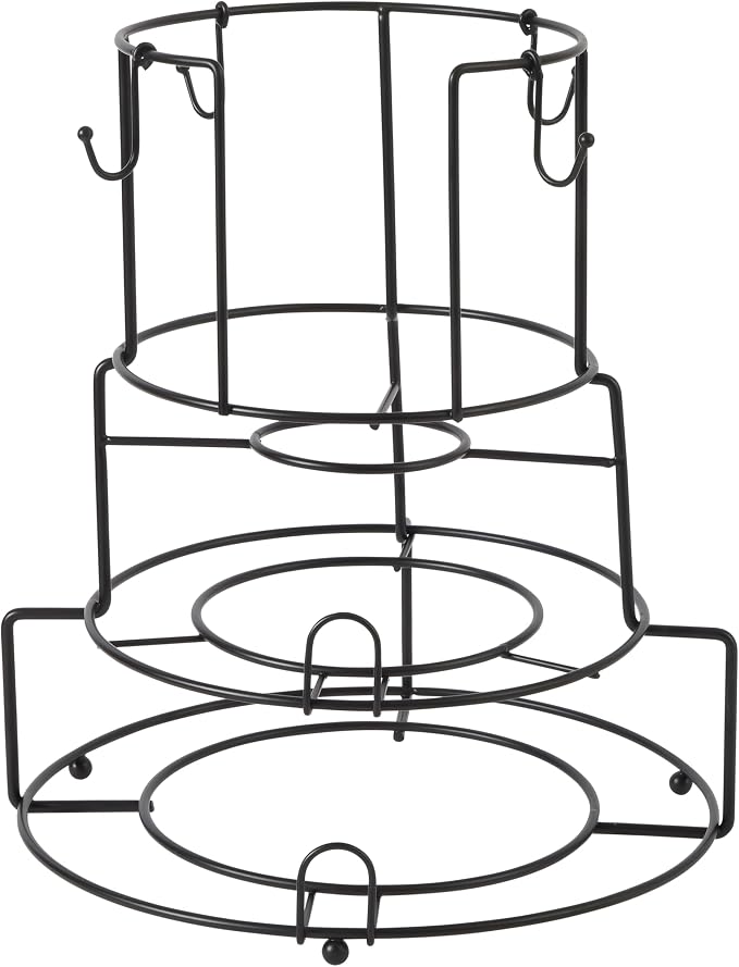Gibson Home Summit View 17-Piece Porcelain Plates and Bowls Set W/Metal Rack - Image 8
