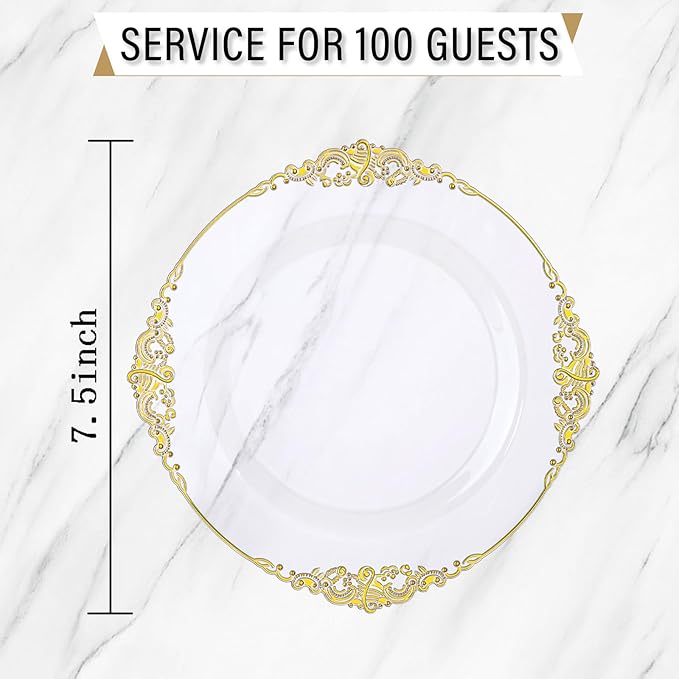 Nervure 100Pcs 10.25'' Clear Plastic Plates, Party Plates - Image 9