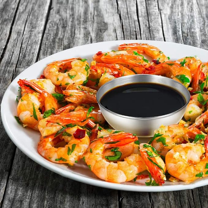 8 Pack 3.2inch Stainless Steel Sauce Dishes Mini Individual Saucers Bowl Round - Image 7