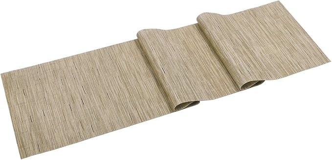 SHACOS 12x54 inch Woven Vinyl Table Runner Wipe Clean Reversible Weave Table - Image 7