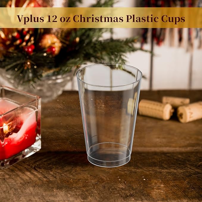 Vplus 150 Pack 12 OZ Clear Disposable Plastic Drinking Cups - Image 8