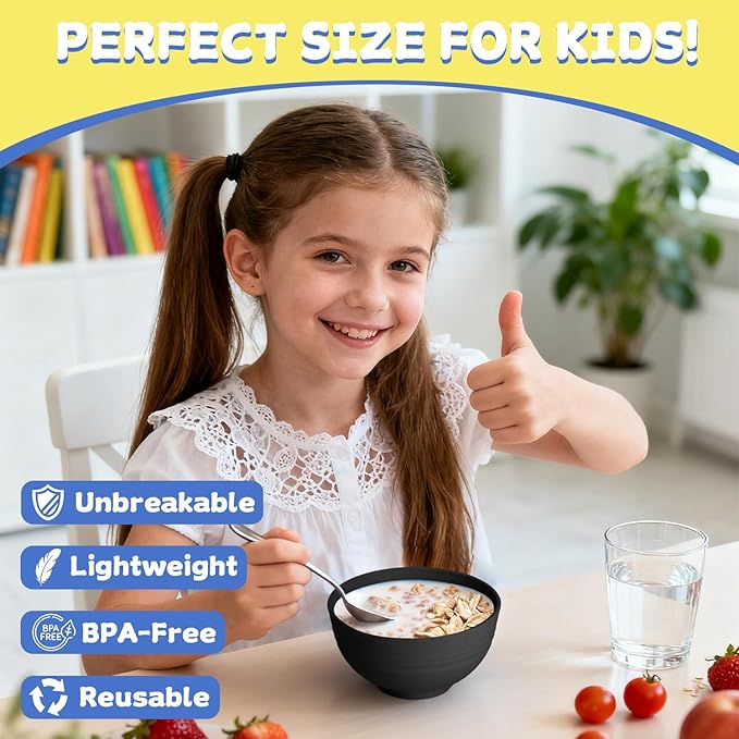 Wheat Straw Small Bowls Set of 6, Unbreakable 10 OZ Mini Dessert Bowls - Image 8