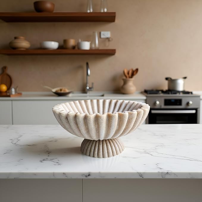 10" Large Decorative Bowl decor, Scalloped Bowls - Image 9