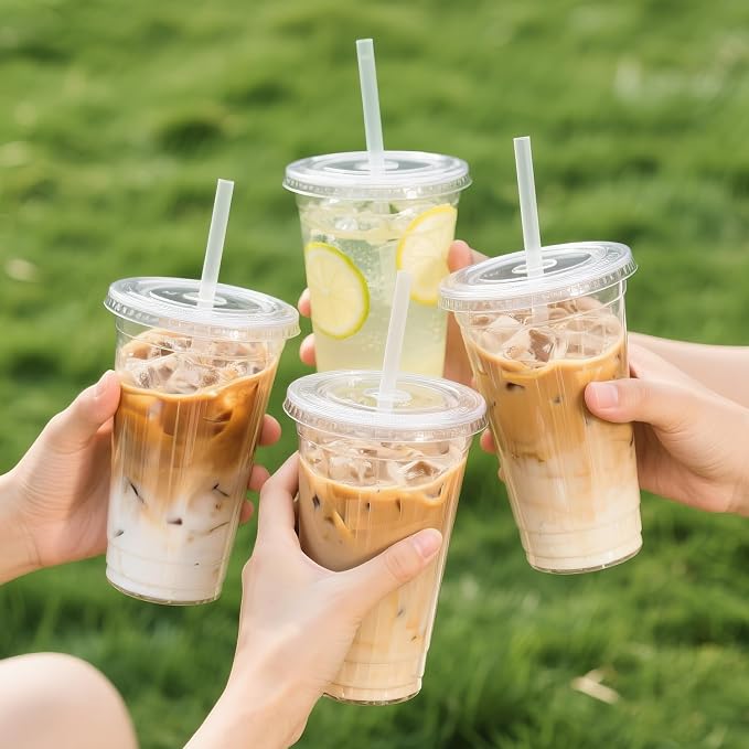 Ginkgo 32 oz Clear Plastic Cups - Image 6