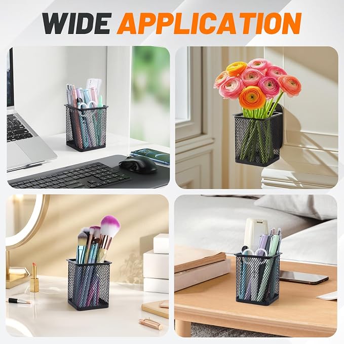 Segarty Square Pen Holder, 3 Pack Black Pen Holder - Image 6