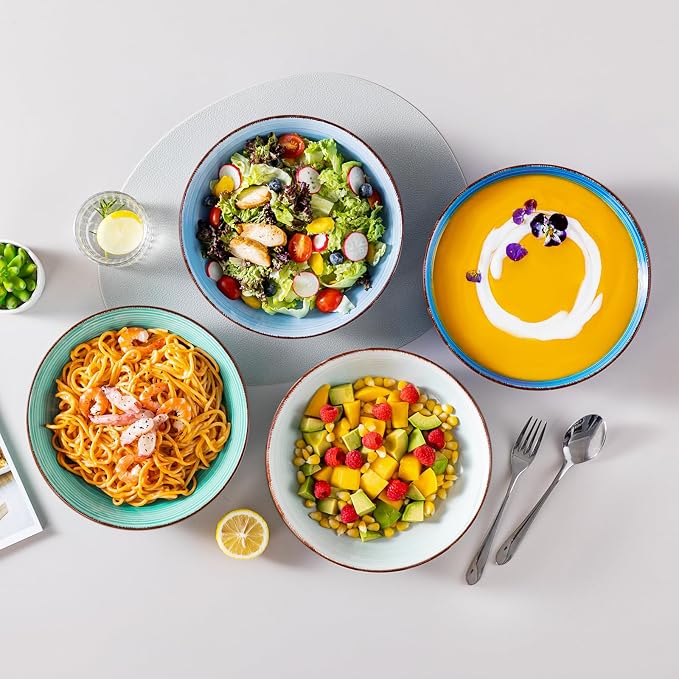 vancasso Bonita Pasta Bowls Set of 6, 50oz Large Salad Bowls - Image 8