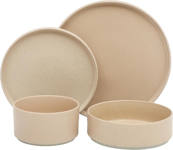 Gibson Elite Tatum Premium Porcelain Matte Reactive Glaze 16-Piece Plates and - Image 7