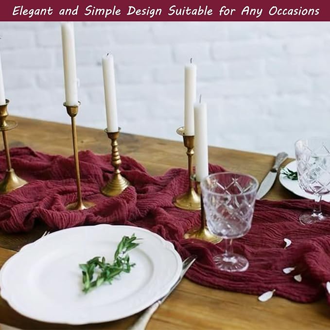 12 Pack 10Ft Cheesecloth Table Runner 35x120 Inch Boho Gauze Table Runner - Image 7