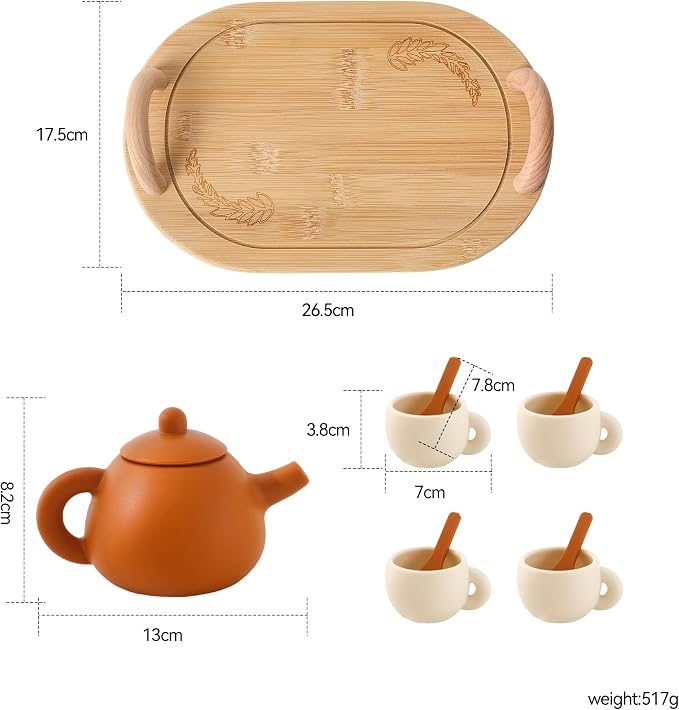 Silicone Tea Set for Toddlers – Kids Tea Set for Girls & Boys, Pretend Play Tea - Image 6