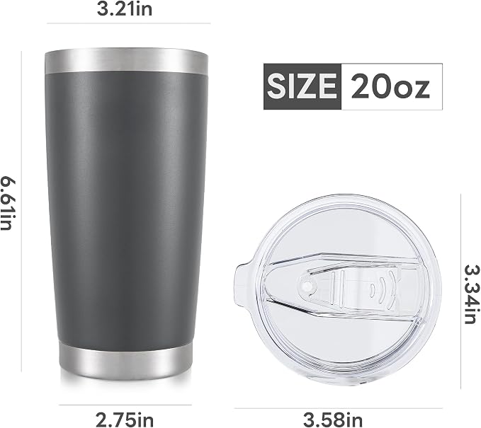 20 oz Tumbler with Lid Stainless Steel Insulated Tumblers Bulk Cups Mug | - Image 7