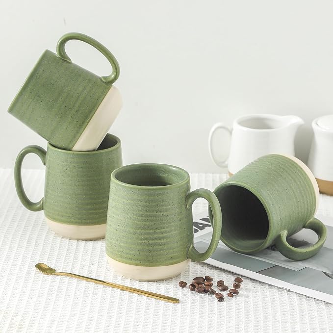 HASENSE Porcelain Coffee Mugs Set of 4, 15 Oz Large Coffee Cups, Latte Cup - Image 6