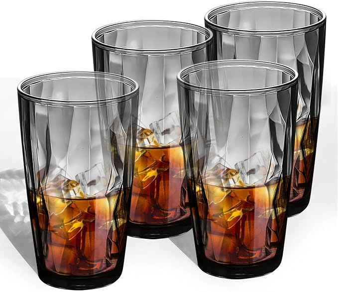 Top-spring 16 Oz Reusable Plastic Water Tumbler 8pcs Smoky Gray BPA Free | - Image 9