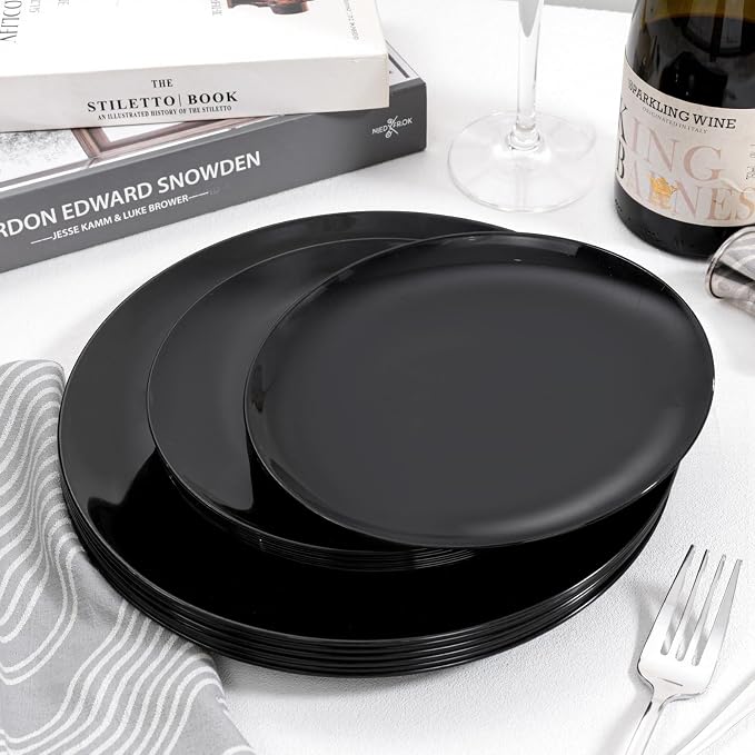 PULOTE 60 PCS Black Plastic Plates - Image 9