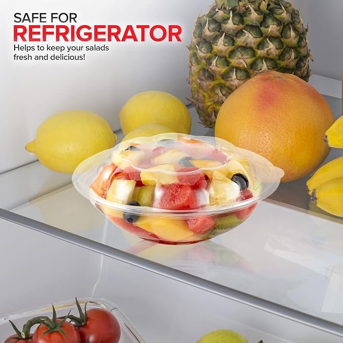 Stock Your Home 18oz Clear Plastic Salad Bowls - Image 7