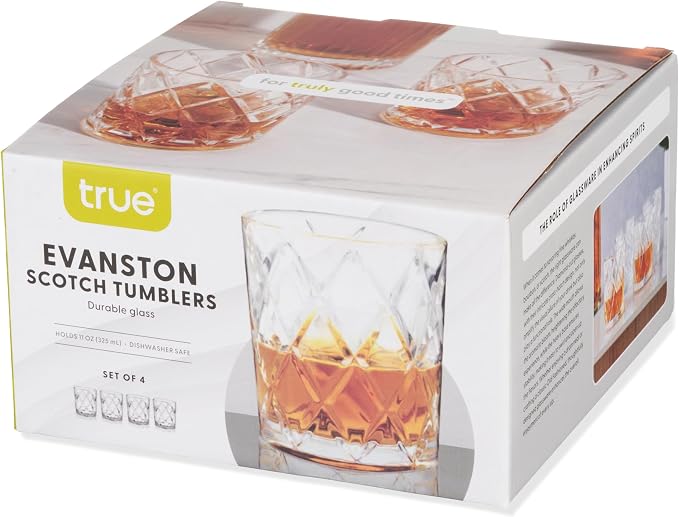 True Diamond Crystal Scotch Bourbon Whiskey Glasses, Old Fashioned Glasses - Image 9