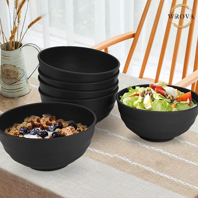 Wheat Straw Bowls Set 60 OZ Unbreakable Large Cereal Bowls Set of 6 Microwave - Image 7