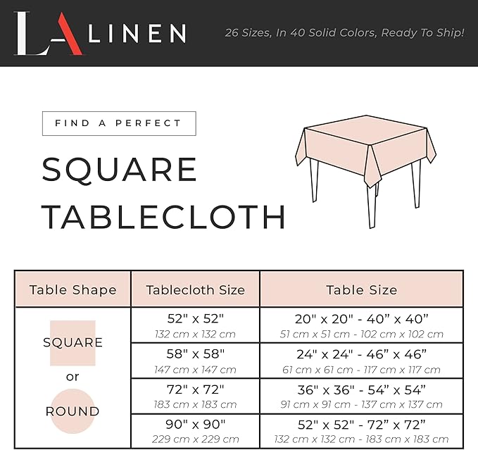 LA Linen Polyester Poplin Washable Square Tablecloth, Stain and Wrinkle Resistant Table Cover 72x72, Fabric Table Cloth for Dinning, Kitchen, Party, Holiday 72 by 72-Inch, Sage