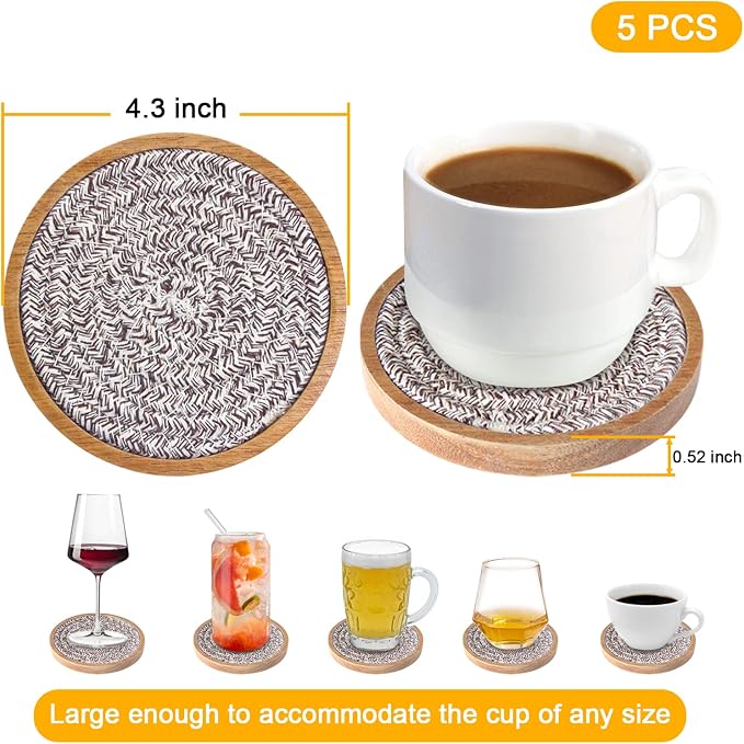 Eykao 5 Pack Absorbent Coasters - Image 6