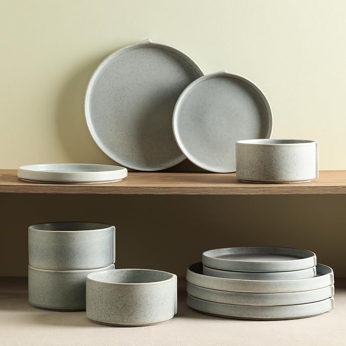 Stone Lain Bao 12-Piece Dinnerware Set Stoneware, Plates and Bowls Set - Image 8