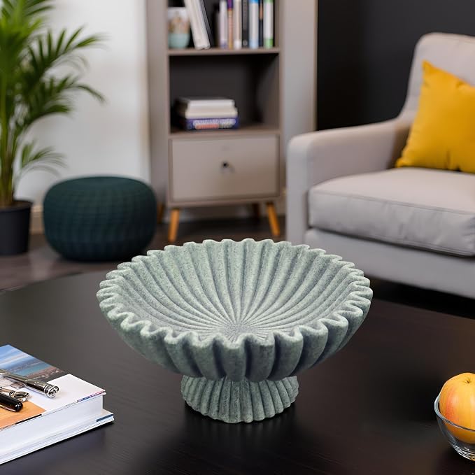 10" Large Decorative Bowl decor, Scalloped Bowls - Image 8