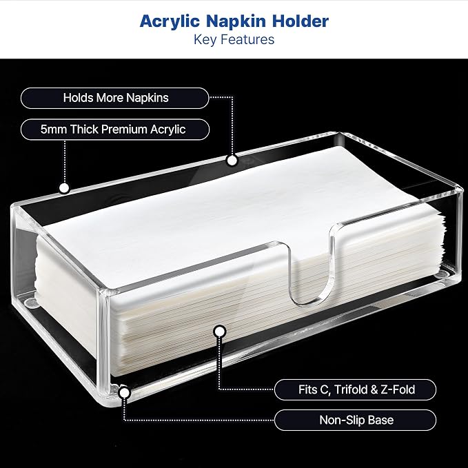 Acrylic Paper Towel Holder, C-Fold Towels & Napkins - Image 8