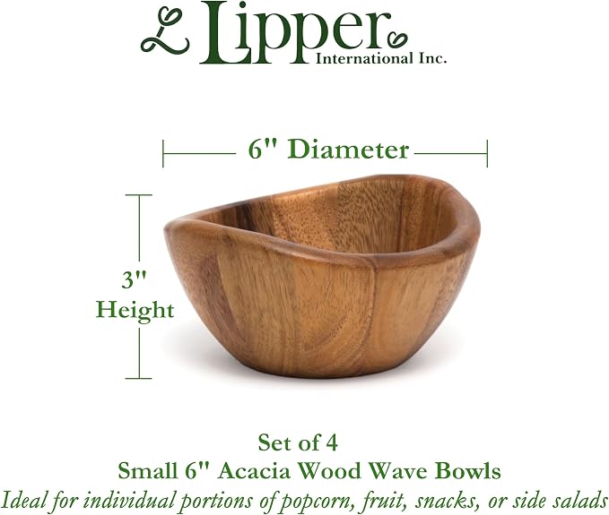 Lipper International Acacia Wave Serving Bowl - Image 3