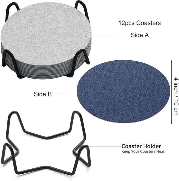 Faux Leather Drink Coasters - Image 6