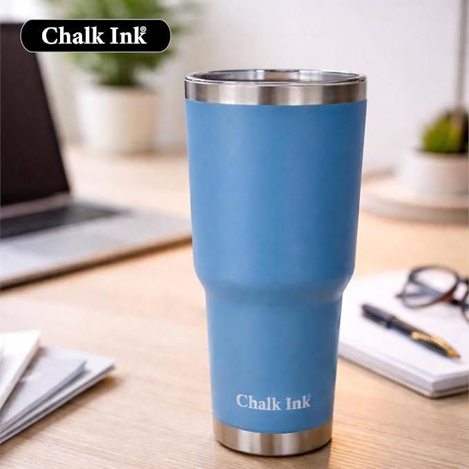 Chalk Ink 30 oz Stainless Steel Tumbler – Insulated Coffee Mug and Water Cup – - Image 4
