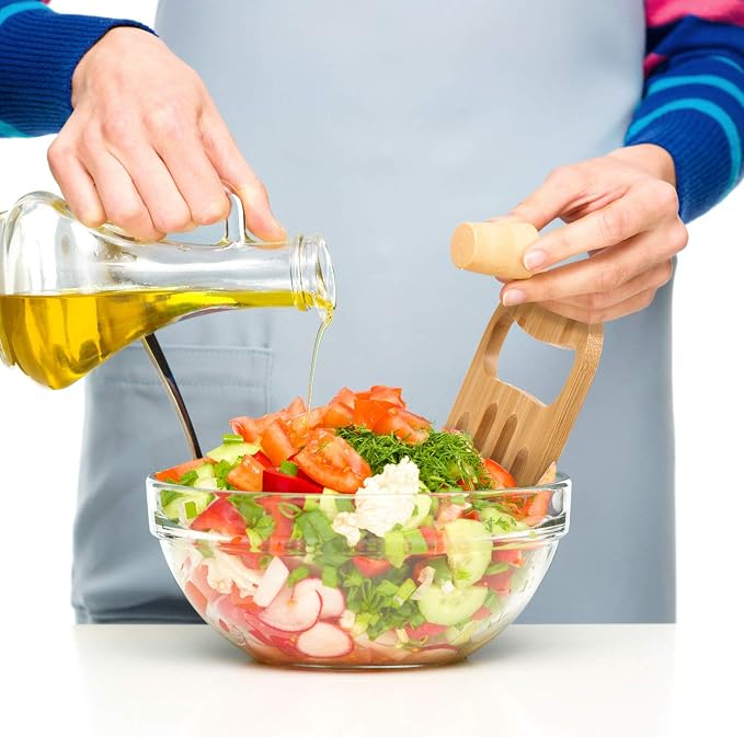 2 Pieces Bamboo Salad Hands, Salad Servers Bamboo Serving Hands Latest Gripper - Image 6