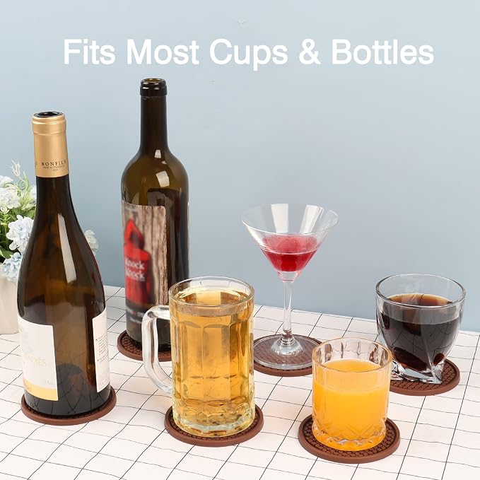 3 Pack Silicone Coasters for Drinks, Thickened Coaster - Image 9