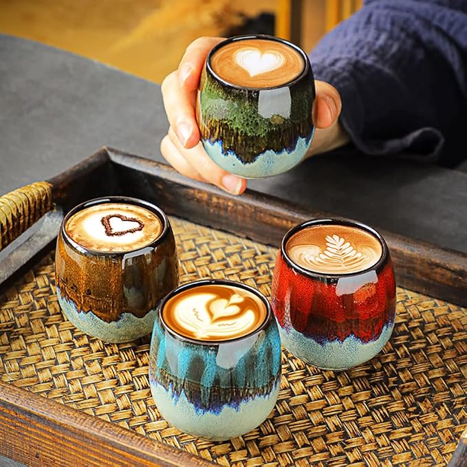 3 oz Ceramic Mini Espresso Cups Set of 4, Morandi Color - Image 8